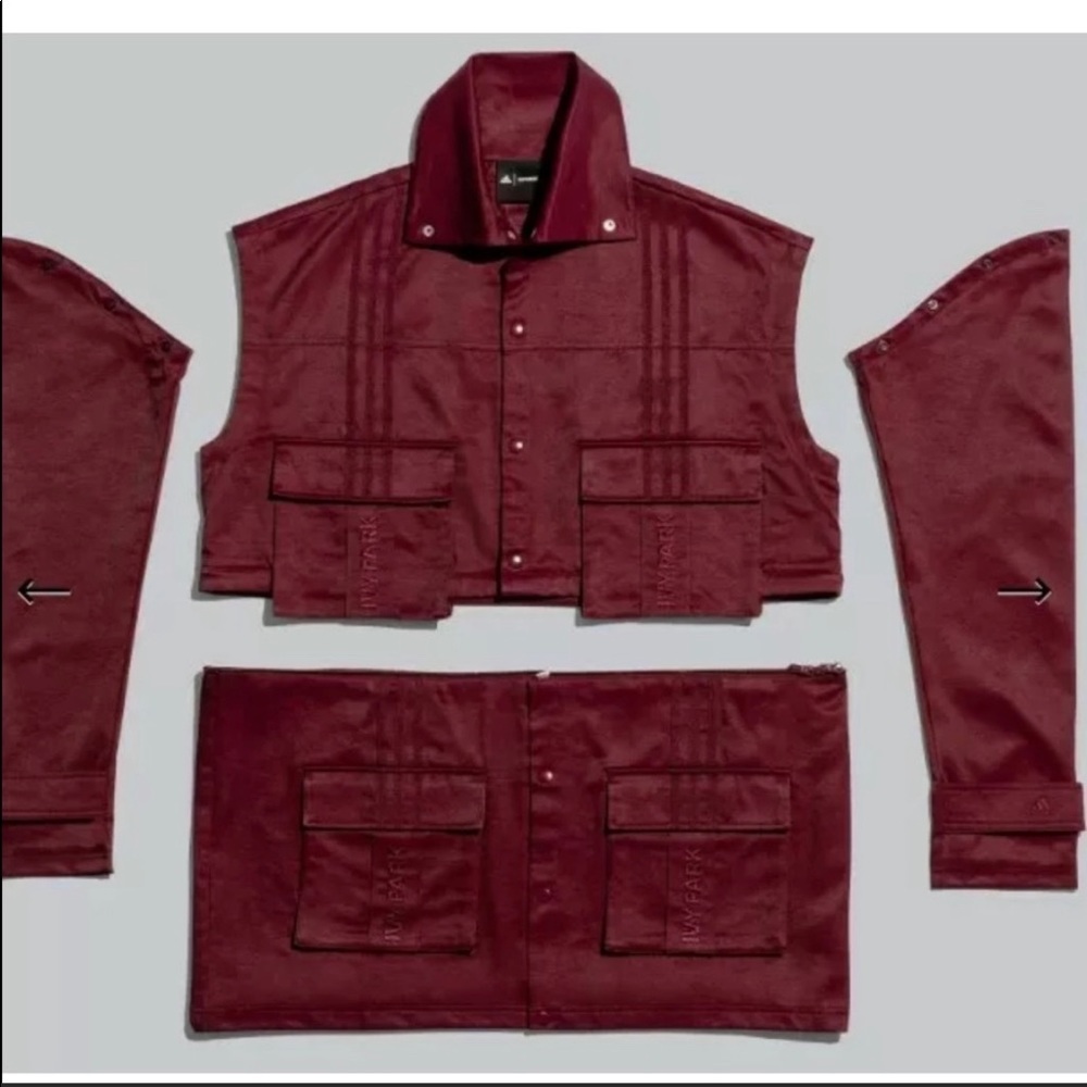 Adidas X Ivy Park Maroon Convertible Track Jacket